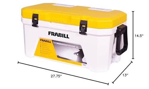 Frabill Magnum Bait Station 13 Quart Live Bait Well, White and Yellow