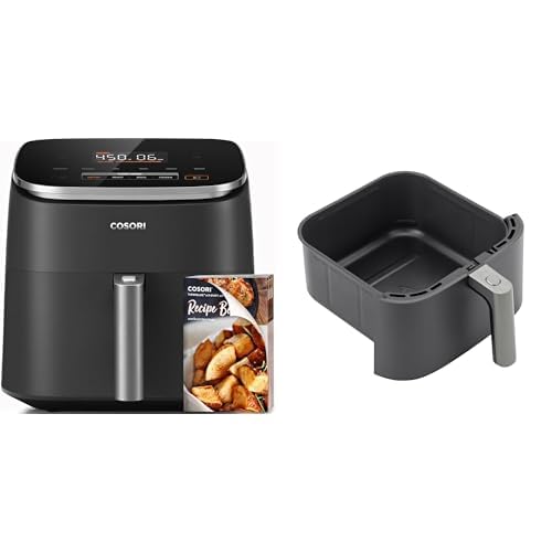 COSORI Air Fryer 9-in-1, Compact & Large 6-Qt, Fast Turbo Modes, 90โ450ยฐF Precise Heat for Even Results, Up to 95% Less Oil*, Roast, Bake, Dry, Reheat, Frozen, Broil, Proof, 120V, TurboBlaze, Grey