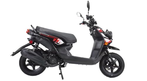 HHH Rocket 150 Moped Street Gas Vitacci Scooter 150cc Motorcycle Automatic Adult Bike with 12 inch Aluminum Wheels (Black)