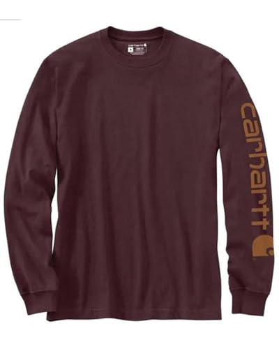 Carhartt Men's Loose Fit Heavyweight Long-Sleeve Logo Sleeve Graphic T-Shirt