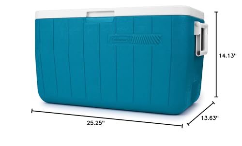 Coleman Chiller Series 48qt Insulated Portable Cooler, Hard Cooler with Ice Retention & Heavy-Duty Handles, Great for Camping, Tailgating, Beach, Picnic, Groceries, Boating & More