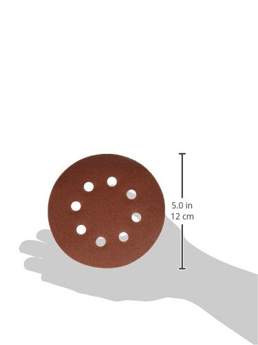 POWERTEC 100PK, 40/80/120/220/320 Grits, 5 Inch 8 Hole Hook and Loop Sanding Discs, Aluminum Oxide Sandpaper Discs, Woodworking Sanding Pads for Random Orbital, Palm, Air & Pneumatic Sander (45000)