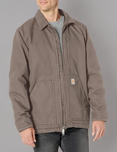 Carhartt Men's Loose Fit Washed Duck Sherpa-Lined Coat
