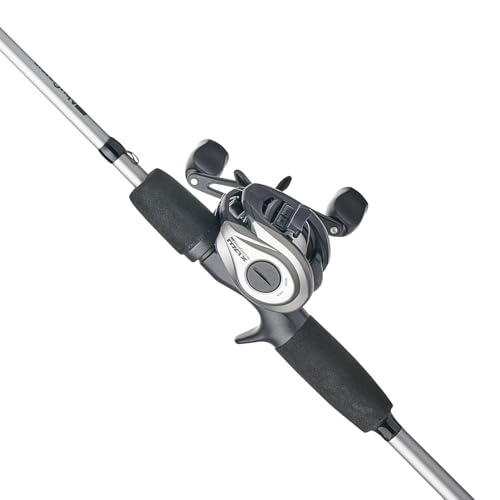 Abu Garcia Black Max EZ Cast 6' Baitcast Fishing Rod and Reel Combo, 2-Piece Rod, Graphite Composite Rod Blank Construction, Comfortable and Durable EVA Handles