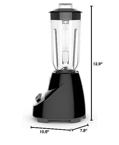 BLACK+DECKER 10-Speed Countertop Blender, Pulse Button, 6-Cup Glass Jar, Dishwasher-Safe, Stainless Steel Blade, Suction Feet