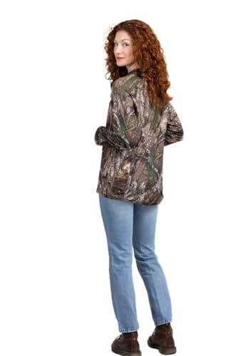 Realtree Women's Camo UV Protection Shirts and Hoodies Long Sleeve for Hunting, Fishing, Running and Hiking