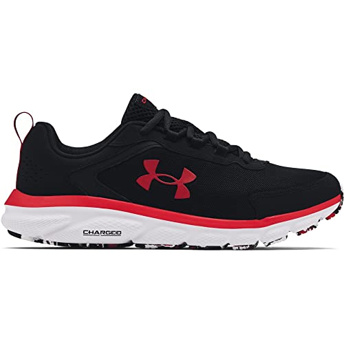 Under Armour Mens Charged Assert 9 Marble Running Shoe, Black(001 Red, 12 US