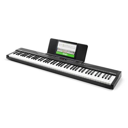 Alesis 88 Key Keyboard Piano with 480 Sounds, Speakers, USB MIDI, Carry-Bag, Stand, Headphones, Pedal and Piano Lessons for Beginners