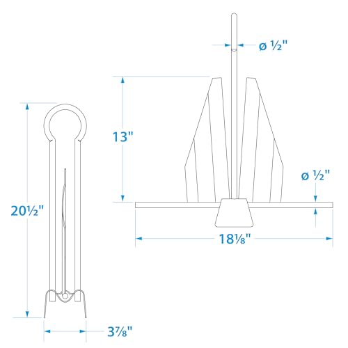 Seachoice Utility Anchor with Slip Ring Shank – Hot-Dipped Galvanized Steel or PVC Coated – Multiple Sizes