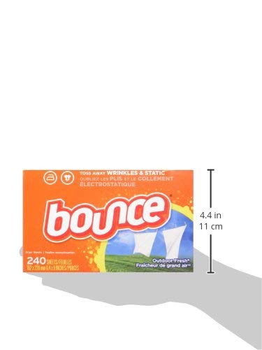 Bounce Dryer Sheets Laundry Fabric Softener, Outdoor Fresh Scent, 240 Count