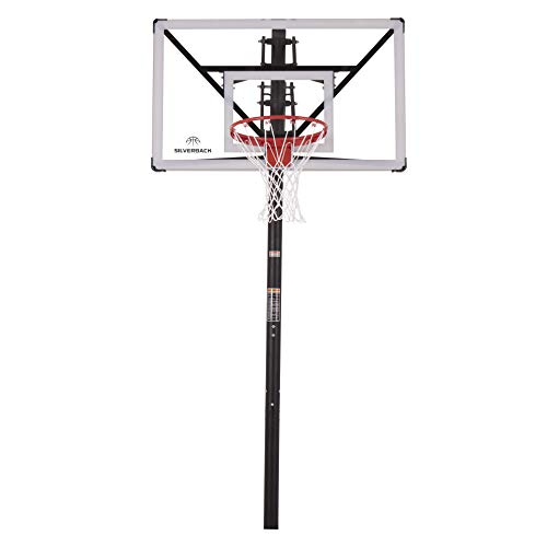 Silverback NXT 54" In-Ground Basketball Hoop with Adjustable-Height Backboard and QuickPlay Design , Black
