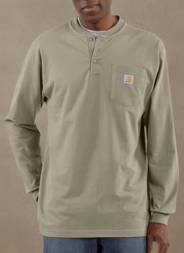 Carhartt Men's Loose Fit Heavyweight Long-Sleeve Pocket Henley T-Shirt