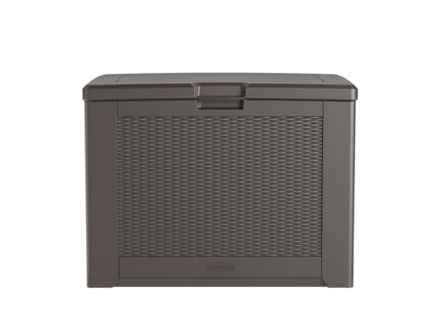 Rubbermaid Extra Large Resin Outdoor Storage Deck Box (134 Gal), Weather Resistant, Black, Deck Organization for Home/Backyard/Pool Chemicals/Toys/Garden Tools/Porch/Patio Cushions