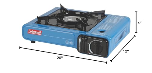 Coleman Classic 1-Burner Butane Stove, Portable Camping Cooktop with Carry Case & InstaStart Ignition, Adjustable Burner with 7650 BTUs of Power