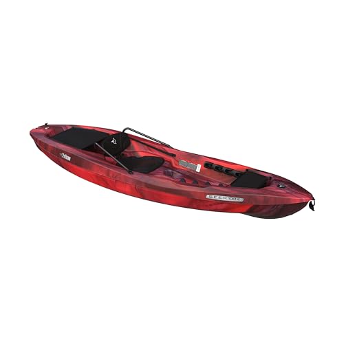Pelican Seek 100X - Recreational Sit on top Kayak - Garnet - Lightweight Smart Design - Adjustable Ergoform™ Seating System - 10 ft