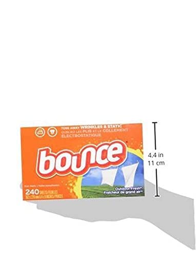 Bounce Dryer Sheets Laundry Fabric Softener, Outdoor Fresh Scent, 240 Count