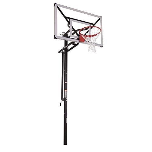 Silverback NXT 54" In-Ground Basketball Hoop with Adjustable-Height Backboard and QuickPlay Design , Black