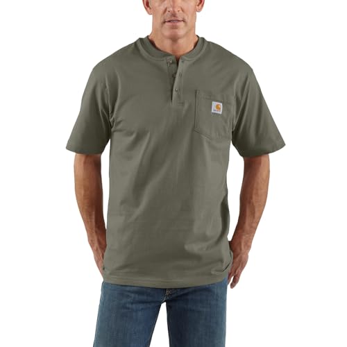 Carhartt Men's Loose Fit Heavyweight Short-Sleeve Pocket Henley T-Shirt