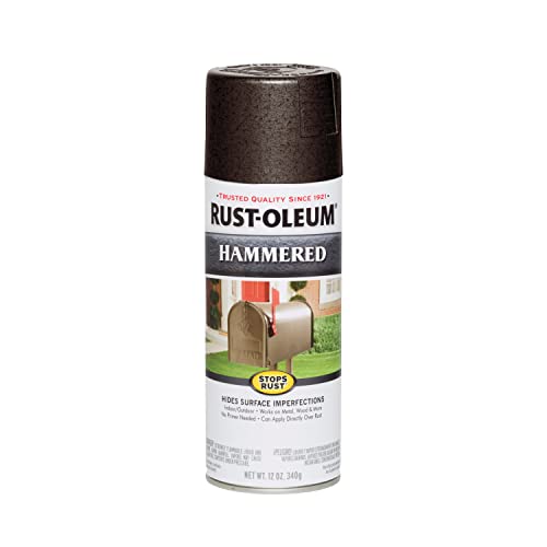 Rust-Oleum 7214830-6PK Stops Rust Hammered Spray Paint, 12 oz, Gray, 6 Pack