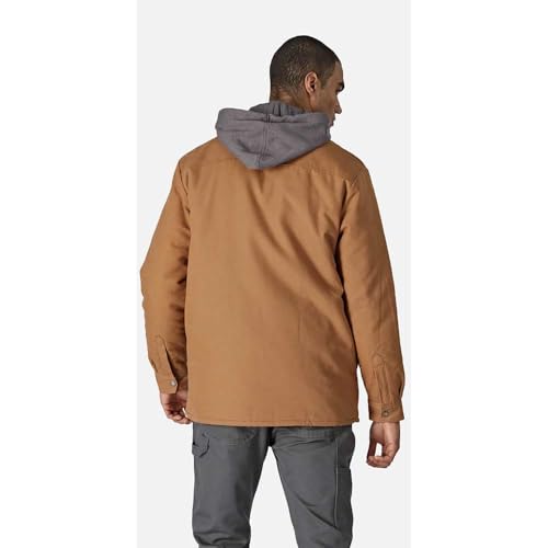 Dickies Men's Fleece Hooded Duck Shirt Jacket with Hydroshield