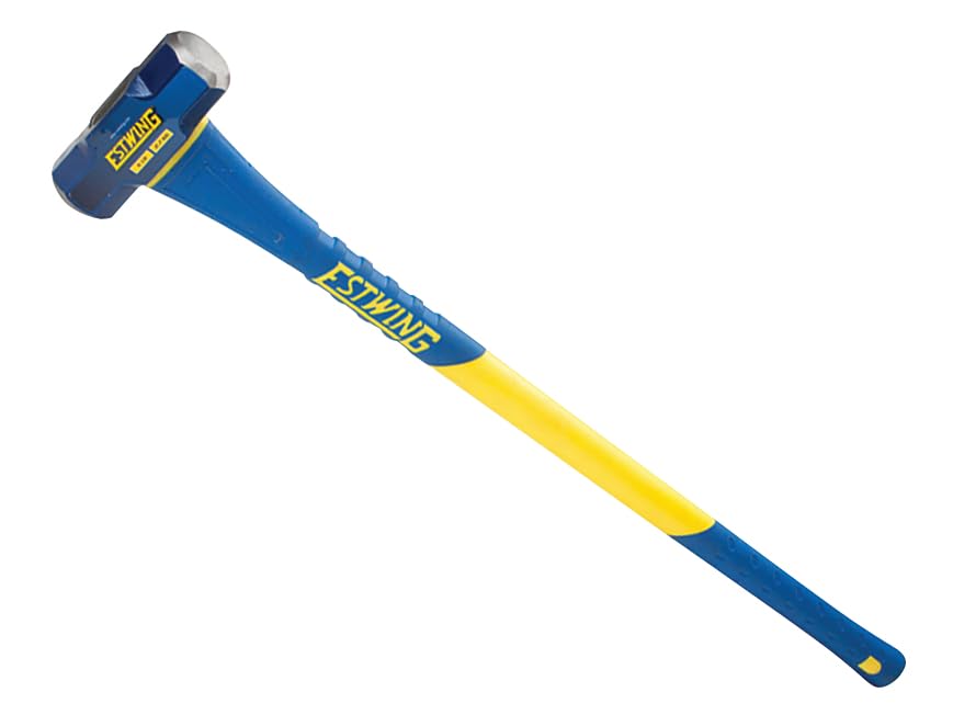 Estwing 16-Pound Hard Face Sledge Hammer for Demolition/Stake Driving, 50-55 HRC, 36-Inch Fiberglass Handle, Overstrike Protection, Textured Grip