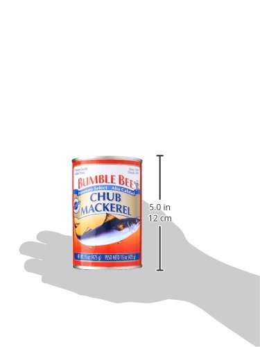 Bumble Bee Chub Mackerel, 15 oz Can (Pack of 12) - Canned Mackerel Fish, High Protein Keto Food, Gluten Free