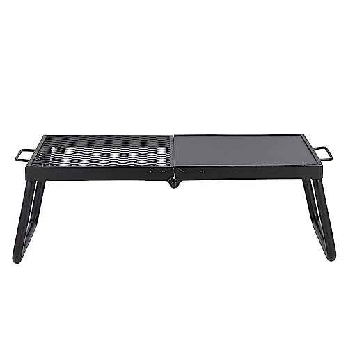 VEVOR Folding Campfire Grill, Heavy Duty Steel Mesh Grate, 22.4" Portable Camping Grates Over Fire Pit, Camp Fire Cooking Equipment with Legs Carrying Bag, Grilling Rack for Outdoor Open Flame Cooking