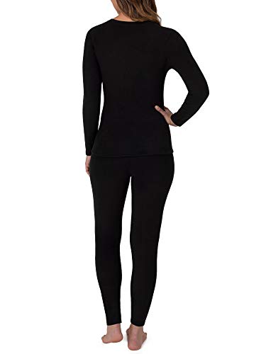 Fruit of the Loom Women's Stretch Fleece Lined Thermal Long Johns Underwear Set