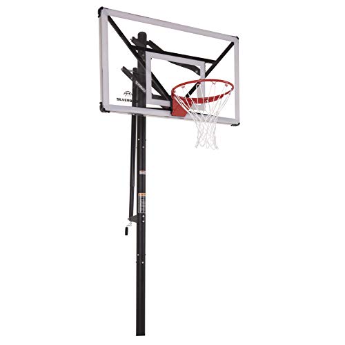Silverback NXT 54" In-Ground Basketball Hoop with Adjustable-Height Backboard and QuickPlay Design , Black