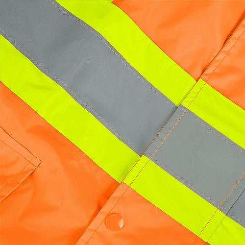 Pioneer Hi Vis Lightweight Waterproof Safety Rain Suit - Reflective Work Rain Gear for Men and Women