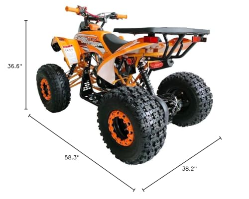 HHH ATV 125cc Vitacci ATV Quad Youth Utility Style ATV 125cc ATV Fully Automatic with Reverse Gas ATV 4 Wheeler ATVs Quads Big 19/18 inch Tires (Orange)