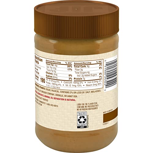 Jif Natural Creamy Peanut Butter Spread and Honey – Contains 80% Peanuts, 16 Ounces
