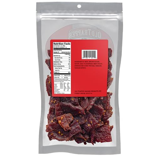 Old Trapper Beef Jerky, Old-Fashioned 10-Ounce Bag, Tender Meat Snacks for Lunches or Between Meals, 11 Grams of Protein, Zero Grams of Fat, and 70 Calories per Ounce (Pack of One)