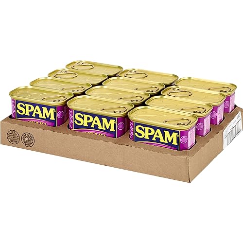 SPAM with Real HORMEL Bacon, 7 g protein, 12 oz (Pack of 12)