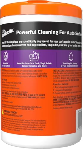 Armor All Car Cleaning Wipes, Wipes for Car Interior and Car Exterior, 90 Wipes Each