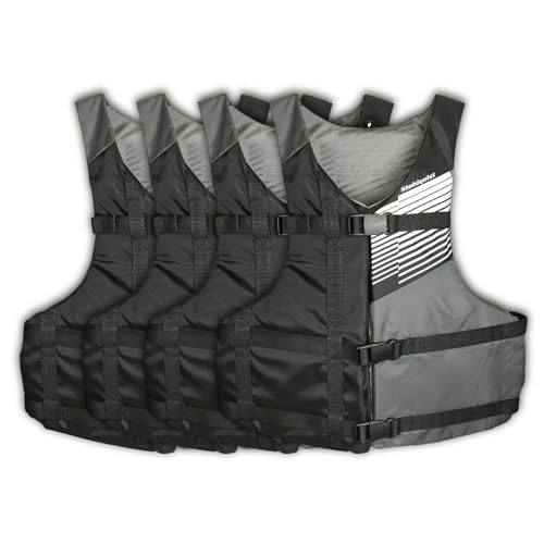 Stohlquist Universal Fit Adult Life Jacket PFD (2 and 4 Pack) Coast Guard Approved for Men and Women 90+ lbs, Lightweight Neoprene and Adjustable, Ideal for Boating, Kayaking & Water Sports