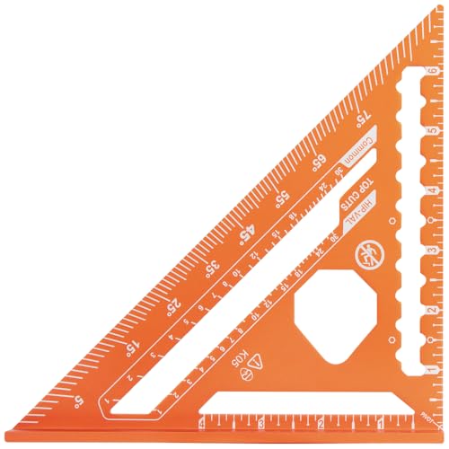 Klein Tools 935FSQ Framing Square, 24-Inch x 16-Inch, L Shape Carpenter Woodworking Tool with Laser Etched Rafter Tables and Octagon Scales