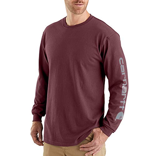 Carhartt Men's Loose Fit Heavyweight Long-Sleeve Logo Sleeve Graphic T-Shirt