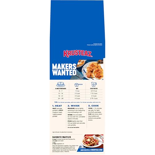Krusteaz Complete Buttermilk Pancake and Waffle Mix, Light & Fluffy, 5 lb Bags (Pack of 6)