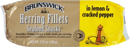 Brunswick Boneless Kipper Style Herring Fillets, 3.53 oz Can (Pack of 12) - 18g Protein per Serving - Gluten Free, Keto Friendly - Great for Pasta & Seafood Recipes