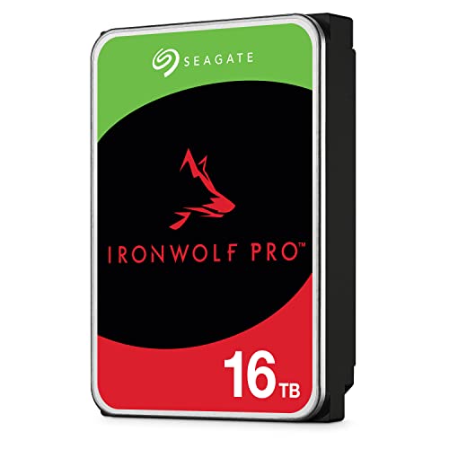 Seagate IronWolf Pro, 16 TB, Enterprise NAS Internal HDD –CMR 3.5 Inch, SATA 6 Gb/s, 7,200 RPM, 256 MB Cache for RAID Network Attached Storage (ST16000NT001)