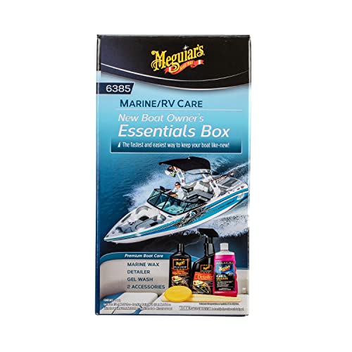 Meguiar's M4965 Marine/RV Fiberglass Restoration System, 3-Piece Marine Fiberglass Repair Kit Featuring Oxidation Remover for Boat Care Plus Boat Polish and Wax