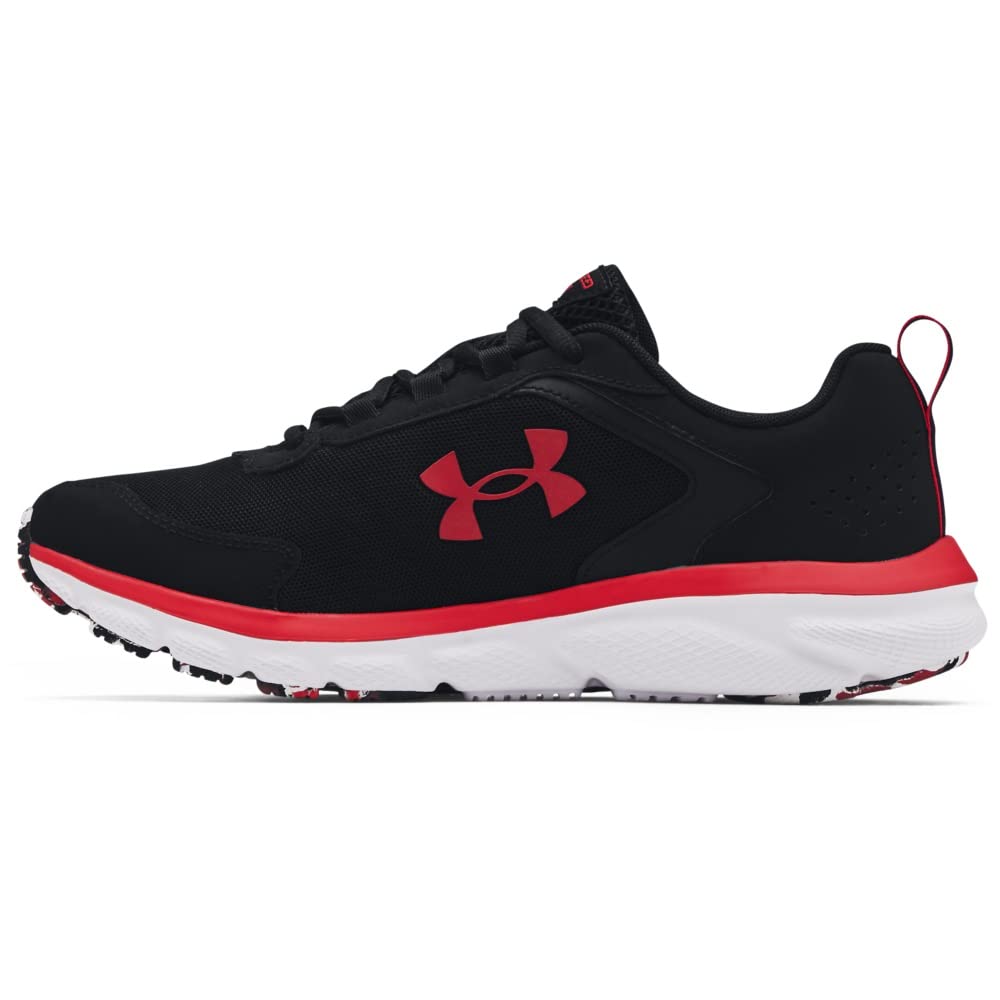 Under Armour Mens Charged Assert 9 Marble Running Shoe, Black(001 Red, 12 US