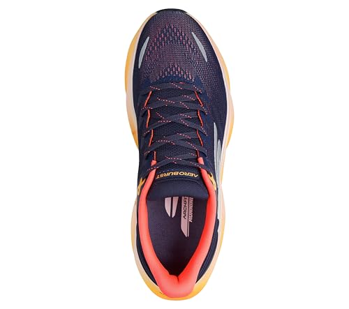 Skechers Men's Aero Burst Sneaker, Navy/Orange, 12