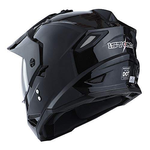 1Storm Dual Sport Motorcycle Motocross Off Road Full Face Helmet Dual Visor: HF802
