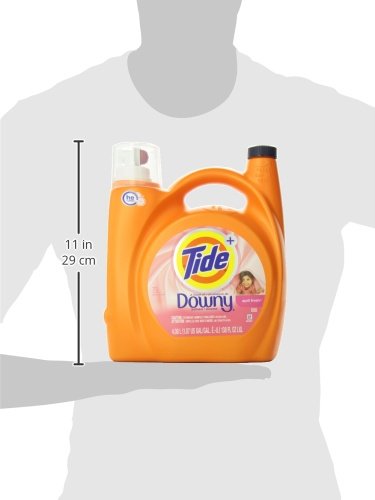Tide plus Downy Liquid Laundry Detergent Soap, April Fresh Scent, HE Compatible, 94 Loads, 132 fl oz (Packaging May Vary)