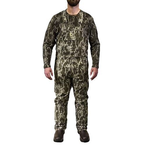 Mossy Oak Cotton Mill 2.0 Camo Hunting Bibs, Uninsulated Camo Overalls for Men