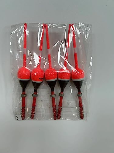 THKFISH Fishing Floats and Bobbers Balsa Wood Floats Spring Bobbers with Oval Slip Bobbers for Crappie Panfish Walleyes Fixed Bobber (1"X0.7"X6") (1.25"X0.75"X6") (2"X1.14"X5.86") 5pcs