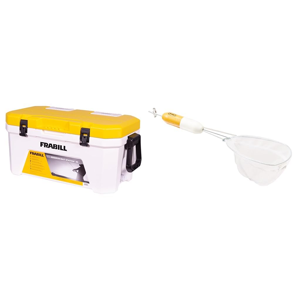 Frabill Magnum Bait Station 13 Quart Live Bait Well, White and Yellow