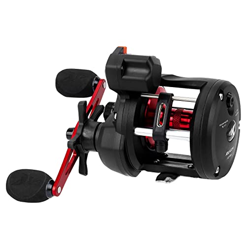 KastKing ReKon Round Baitcasting Fishing Reel, Saltwater Inshore Surf Trolling Reel, Up to 30LBS Powerful Max Drag, Conventional Reel for Catfish, Musky, Bass, Durable Graphite Frame for Saltwater